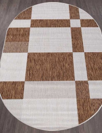 Ковёр VEGAS-S005-CREAM-BROWN-OVAL